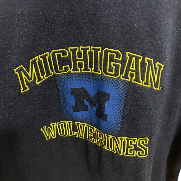 Adidas Michigan Wolverines Crew Neck Sweatshirt Graphic Logo Size XL Blue - Picture 5 of 6
